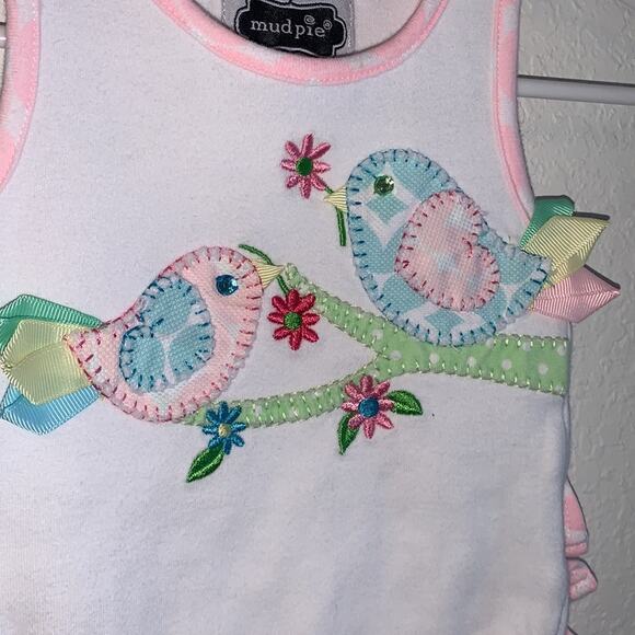 Mudpie Bird Ruffle One Piece 3-6 Months - Picture 4 of 5